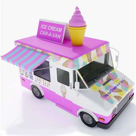 Ice Cream Truck Vehicle 3d Model