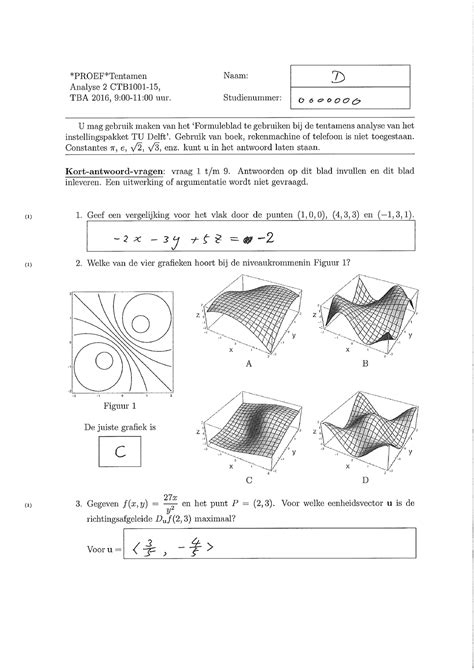 Proef Oefen Tentamen 23 Januari 2016 Vragen En Antwoorden Analyse 2