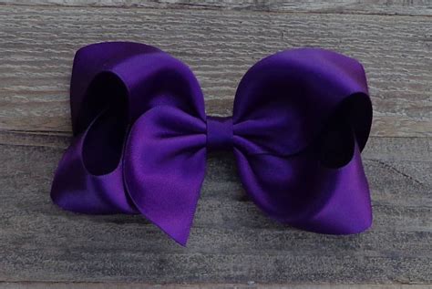 Satin Hair Bows~boutique Hair Bows~variety Of Sizes~plum Purple Satin Hair Bow~satin Boutique