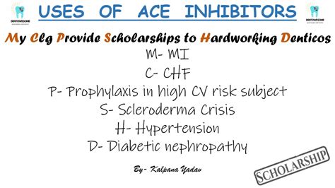 Mnemonic On Uses Of Ace Inhibitors Dentowesome