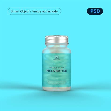 Premium Psd Frosted Glass Pills Bottle Mockup