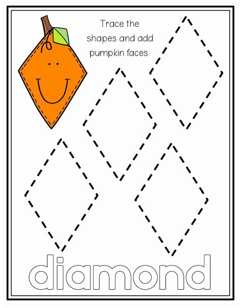 Preschool Diamond Shape Worksheets New Diamond Worksheet Simple