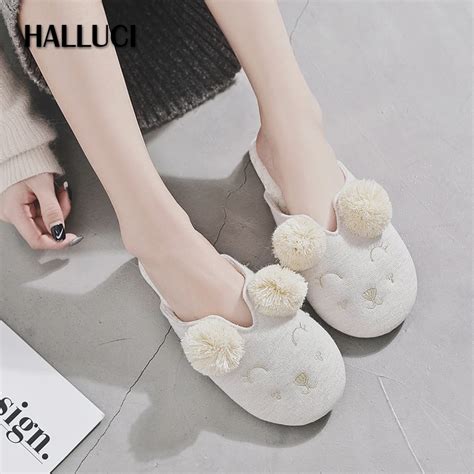 Halluci Slippers New Cute Sheep Home Slippers Women Cotton Indoor