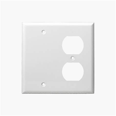 Enerlites White Combination Two Gang Blank And Duplex Receptacle