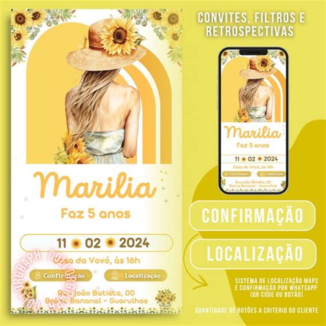 Convite Digital Interativo Margaridas Elo7 Produtos Especiais