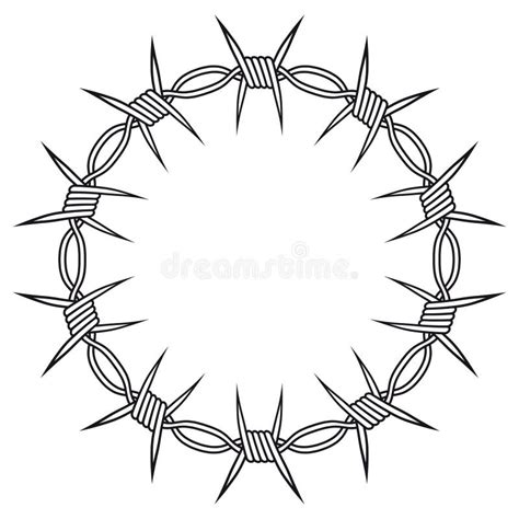 Circle Barbed Wire Tattoo Frame Circle From Barbed Wire Outline Style