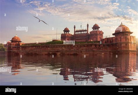 Red Fort of Delhi, fictional view, India Stock Photo - Alamy