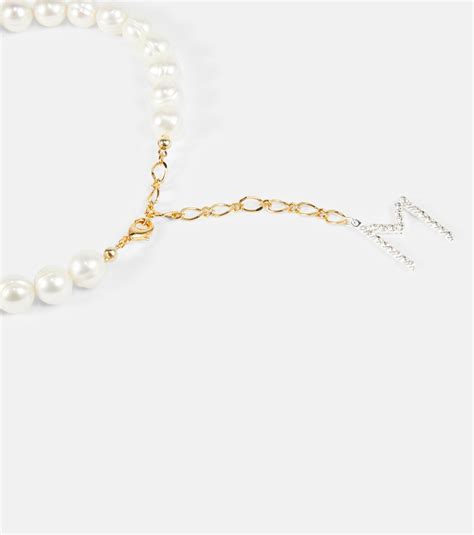 Magda Butrym Pearl And Crystal Embellished Choker Magda Butrym