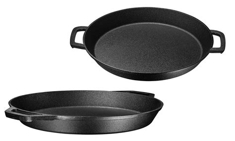 Bruntmor Pre Seasoned Cast Iron 16 Skillet W Dual Large Loop Handles Groupon