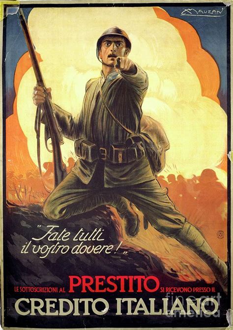 Italian Wwi Propaganda Poster Advertising War Bonds Drawing By