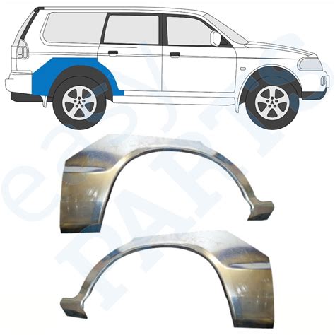 Mitsubishi Pajero Sport 1996 2008 Achterspatbord Reparatiepaneel Set