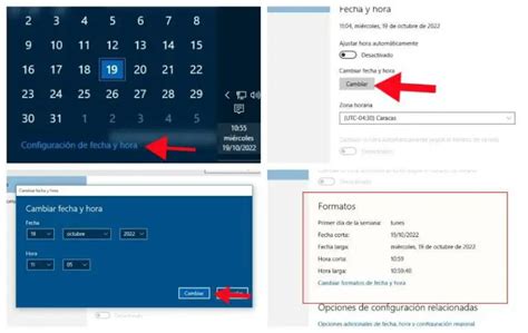 ¿cómo Cambiar La Hora De Mi Pc Windows 10 Configuración Y Ajustes