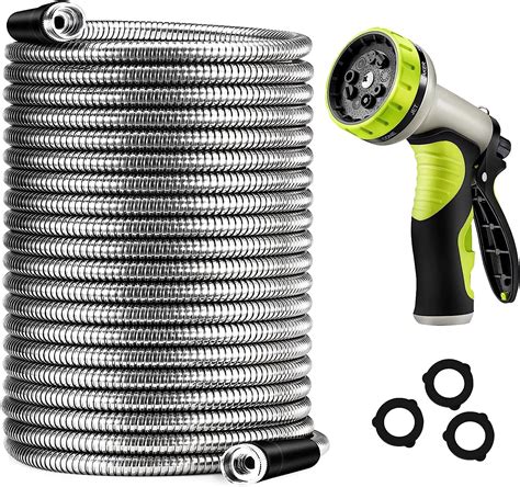 Metal Garden Hose 50ft Stainless Steel Heavy Duty Water