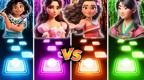 Encanto Mirabel Isabela Vs Moana Mulan Tiles Hop We Don T Talk