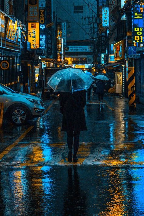 Itap Of A Rainy Evening In South Korea Cyberpunk City South Korea