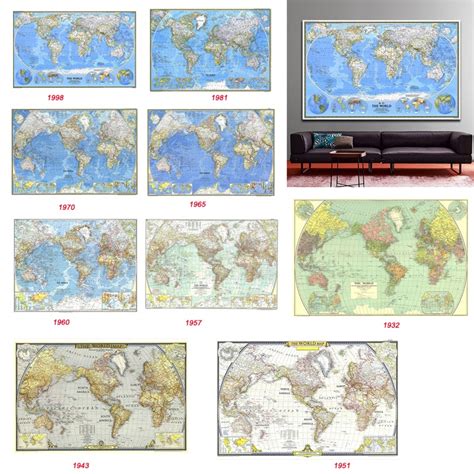 【hot Style】english Version World Map National Geographic Series Educational Posters Wall Picture