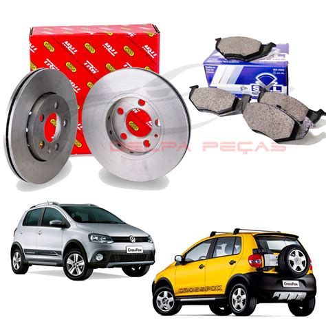 Kit Disco Pastilha Freio Dianteiro Crossfox 2005 A 2014 R 207 87 Em