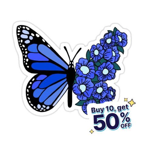 Flower Butterfly Sticker For Sale By Artsyplace Scrapbook Stickers