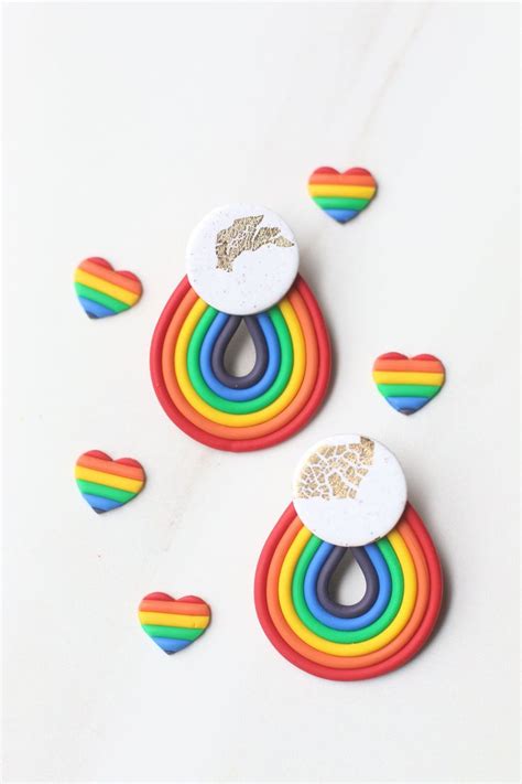 Rainbow Heart Earrings Gay Pride Earrings Pride Rainbow Earrings