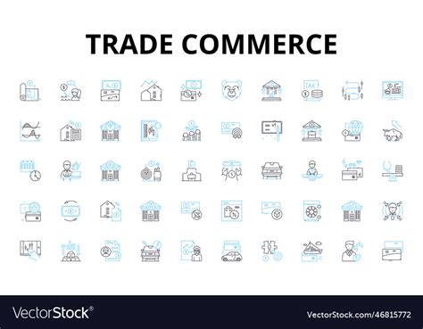 Trade Commerce Linear Icons Set Import Export Vector Image