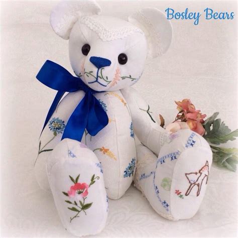 Memory Bear Jointed with Embroidered Feet | Etsy