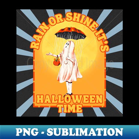 Spooky Rainy Ghost Retro Halloween PNG Transparent Sublima Inspire