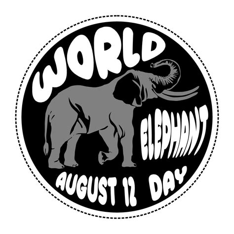 World Elephant Day Illustration Wildlife Concept 46484342 Vector Art