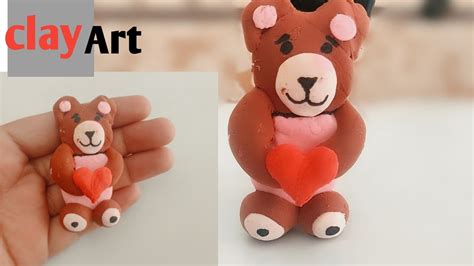 How To Make Cute Teddy Bear From Clay Diy Miniature Teddy Bear Clay Teddy Bear🧸 Youtube