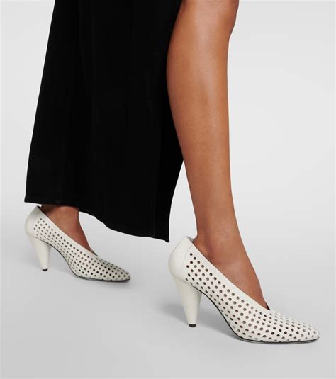 Perforated Cone Leather Pumps In White Proenza Schouler Mytheresa