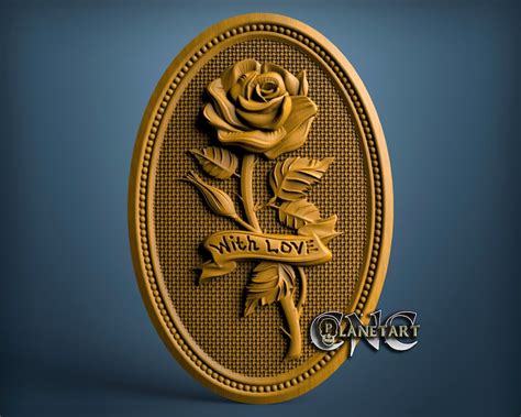 Rose 3d Stl Model Cnc Router Engraver Artcam Aspire Cnc Etsy Canada