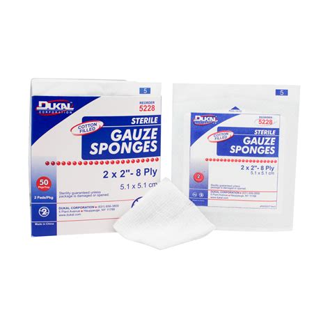 Sterile Cotton Filled Gauze Sponges 2 X 2 8 Ply