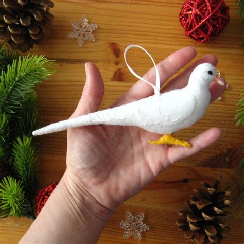 Christmas Felt Dove Ornament Etsy