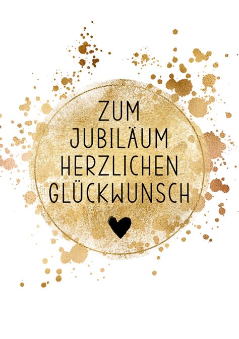 Gruppenkarte mit einem Herz im Goldlook “Zum Jubiläum – Herzlichen ...