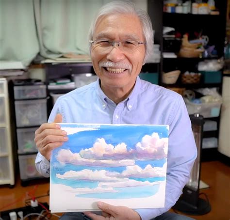 Watercolor By Shibasaki🎨柴崎春通 On Twitter Overlapping Clouds In The Sky