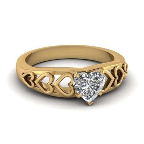 Heart Design Solitaire Ring