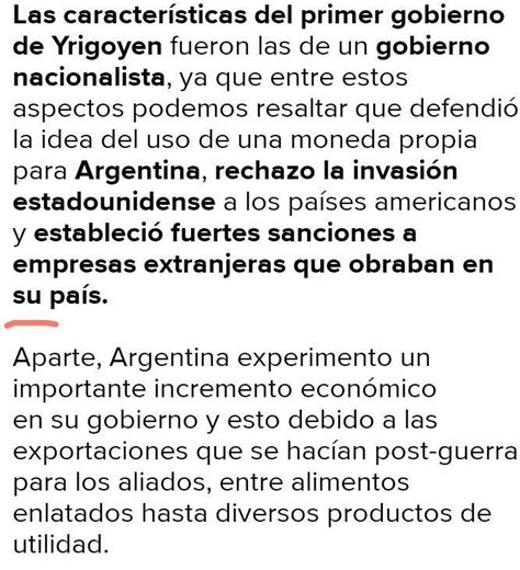 Analisis Del Primer Gobierno De Hipolito Yrigoyen 1916 1922 Brainly Lat