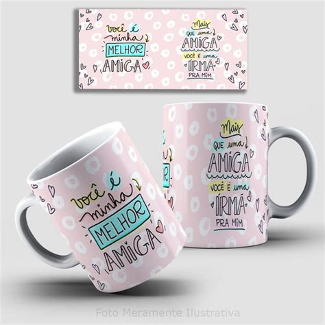 Caneca De Cer Mica Branca Personalizada Amizade Elo