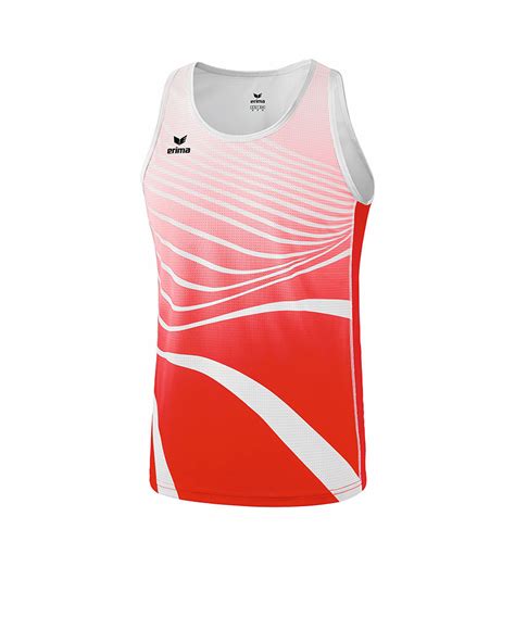 Erima Singlet Running Rot Weiss Laufbekleidung Running