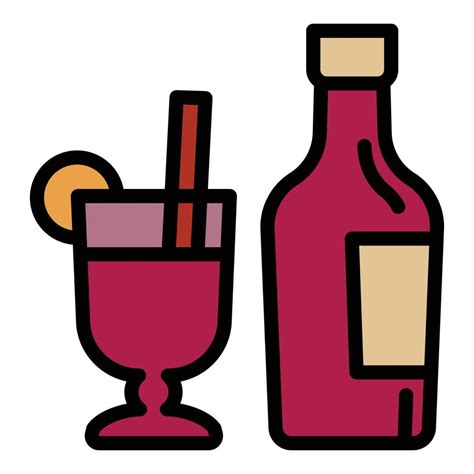 Mulled Wine Bottle Icon Outline Style 14253319 Vector Art At Vecteezy