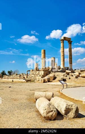 Amman Jordan. The Citadel Map Stock Photo - Alamy