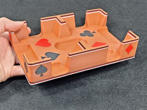 Ritzy Playing Card Tray With Copper Suited Design Built Into The