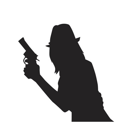 Female Police Hold Gun In Her Hand Illustration Female Detective