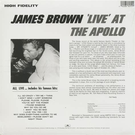 James Brown Lp James Brown Live At The Apollo Lp 180g Vinyl Bear