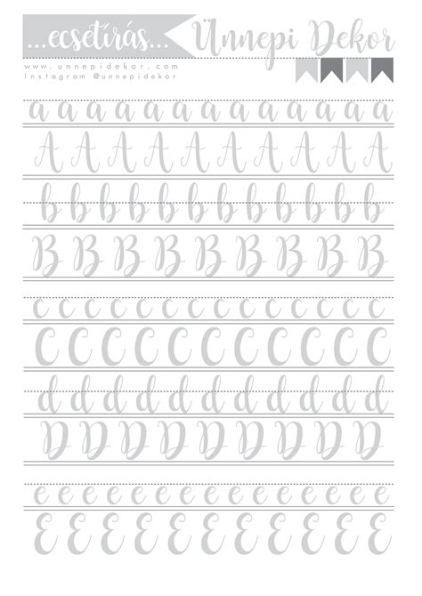 Beginner Calligraphy Practice Sheets