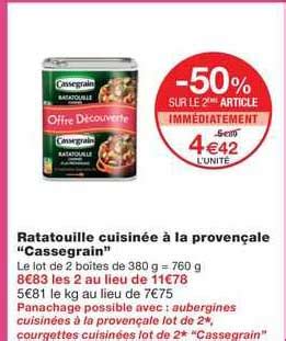 Promo Ratatouille Cuisin E La Proven Ale Cassegrain Chez Monoprix