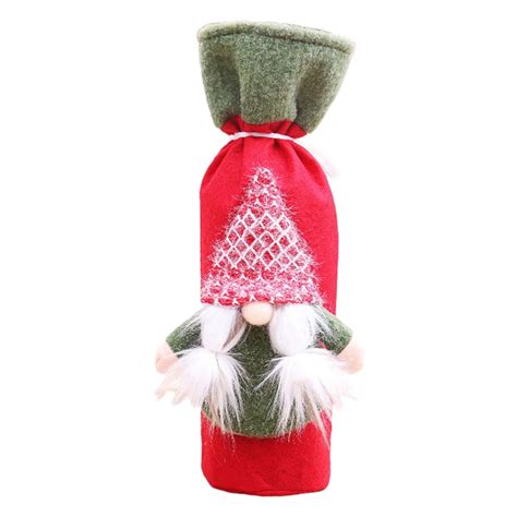 Christmas Gnome Wine Bottle Cover Handmade Tomte Swedish Gnomes Santa