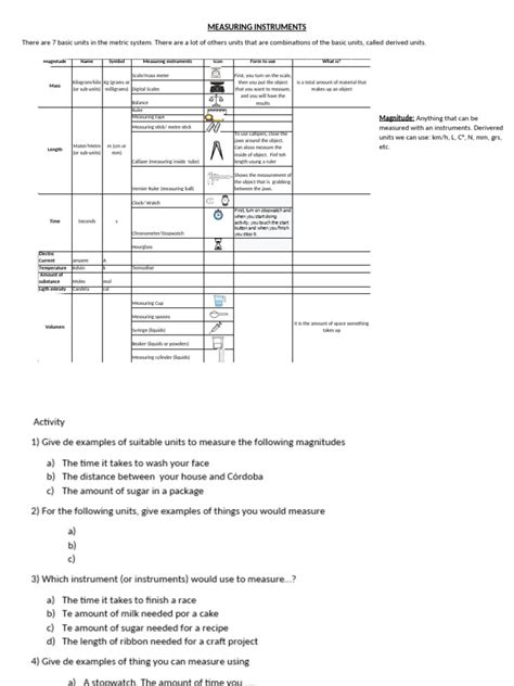 Measuring Instruments | PDF