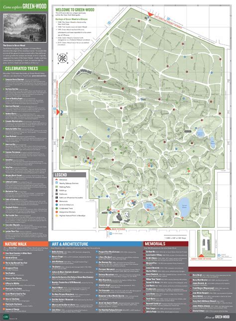 Detailed And Well Designed Map Of Greenwood Cemetery Brooklyn Ny Usa