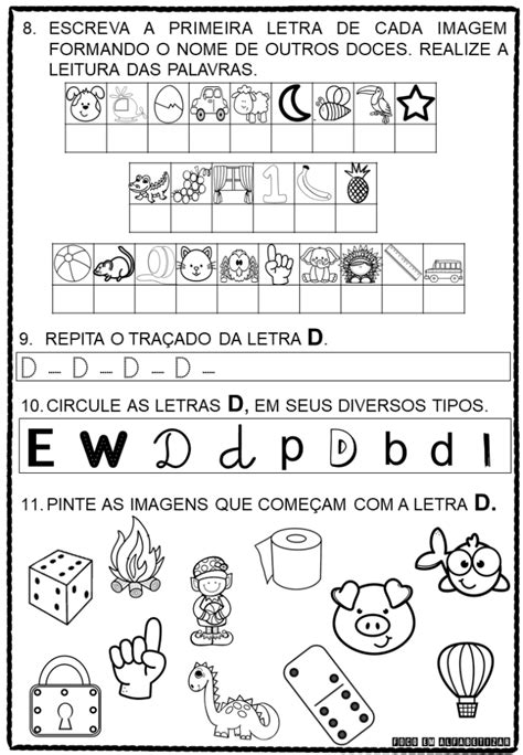 Desenhos De Letra D Atividades Moldes E Figuras De Alfabetiza O