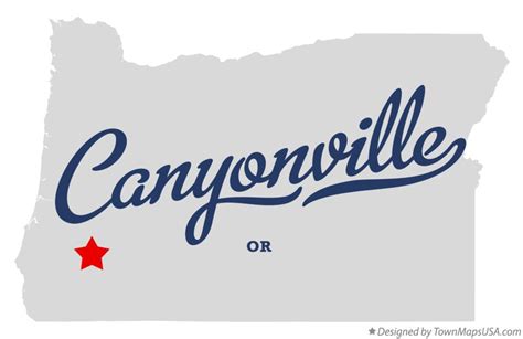 Map Of Canyonville Or Oregon